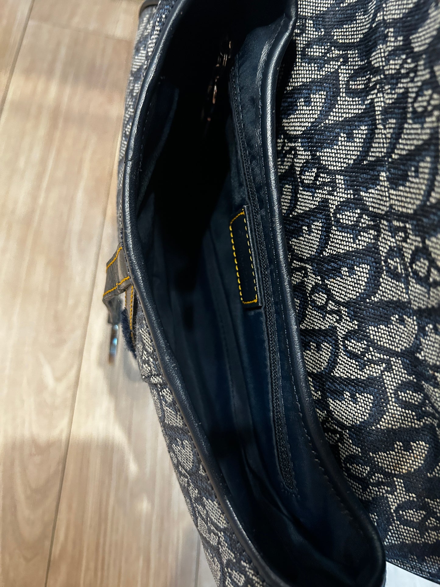 Christian Dior Navy Blue Trotter Vintage Saddle Bag