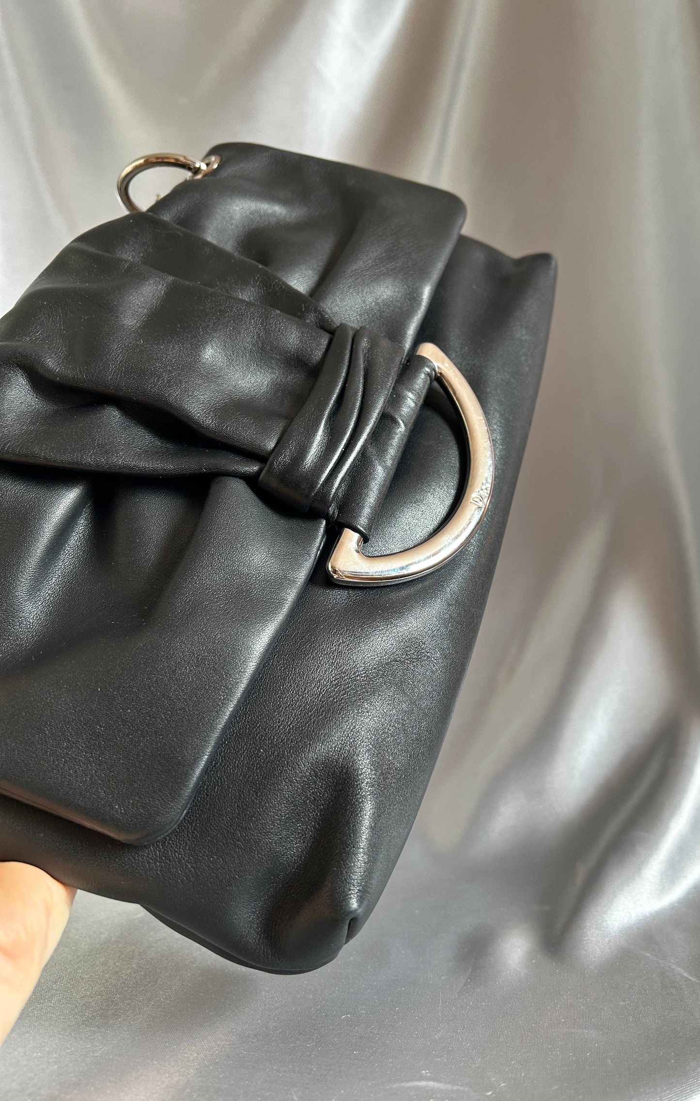 Dior Demi Lune soft leather black shoulder bag