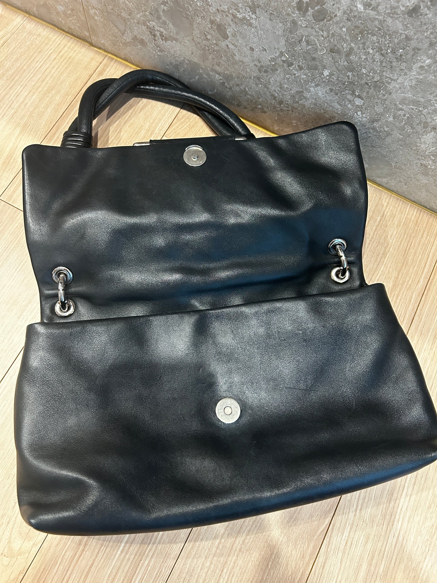 Dior Demi Lune soft leather black shoulder bag
