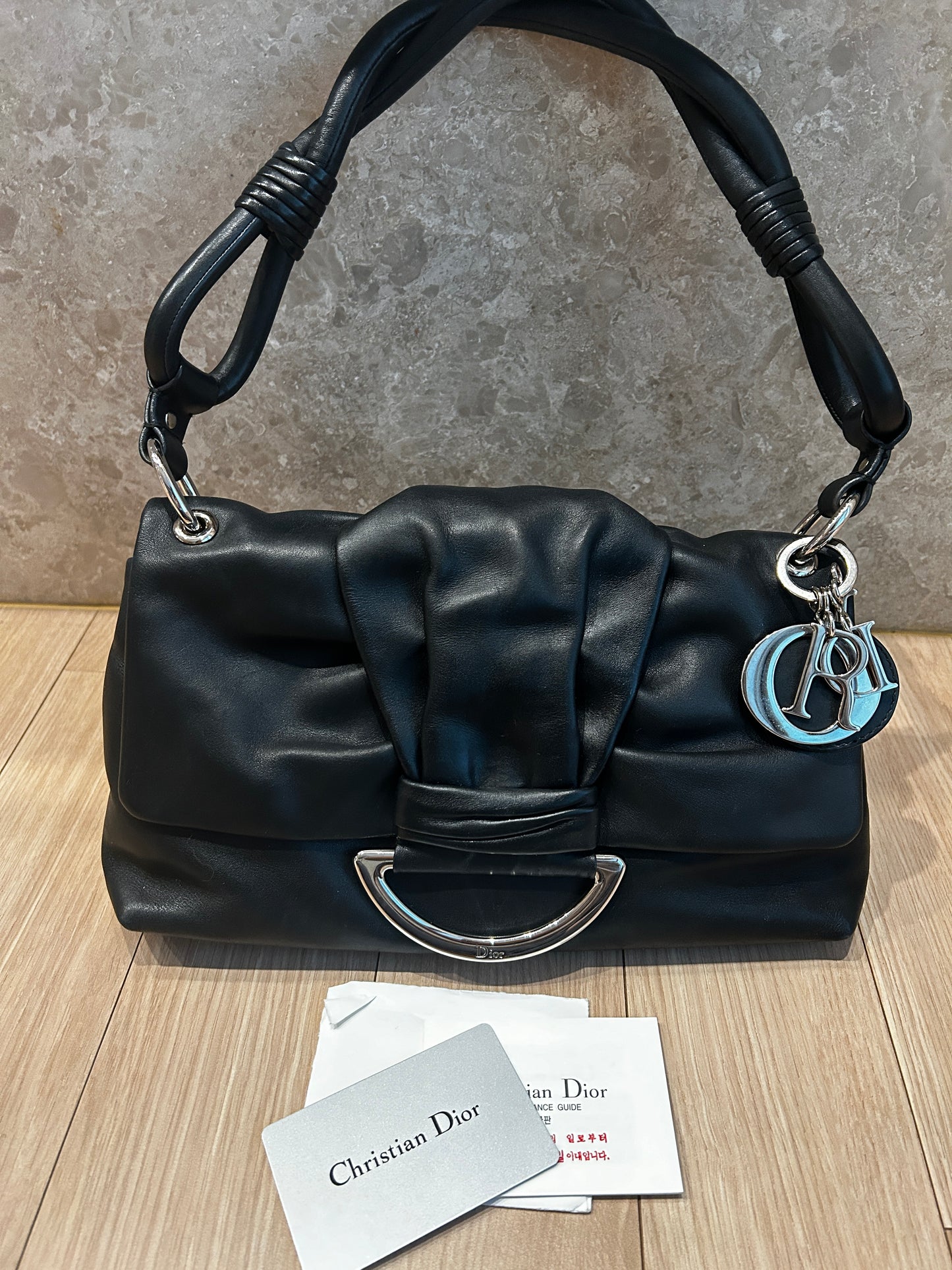 Dior Demi Lune soft leather black shoulder bag
