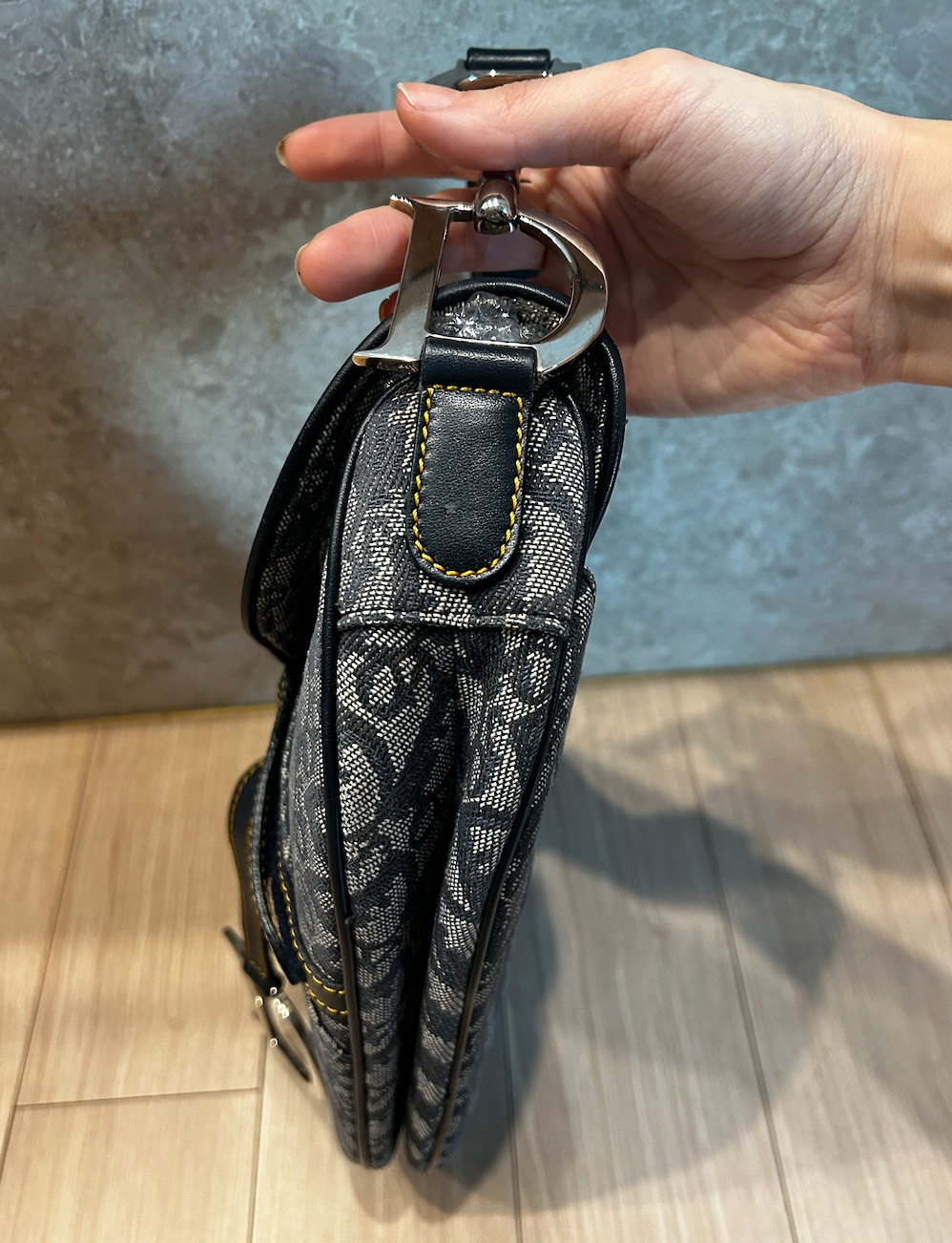 Christian Dior Navy Blue Trotter Vintage Saddle Bag