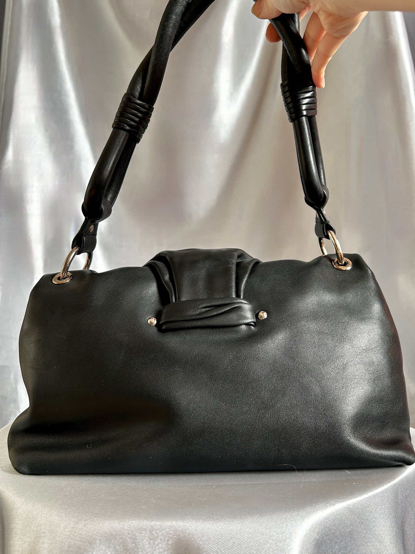 Dior Demi Lune soft leather black shoulder bag