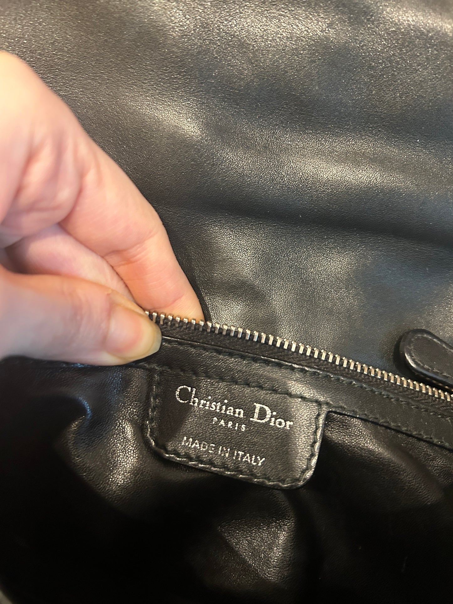 Dior Demi Lune soft leather black shoulder bag