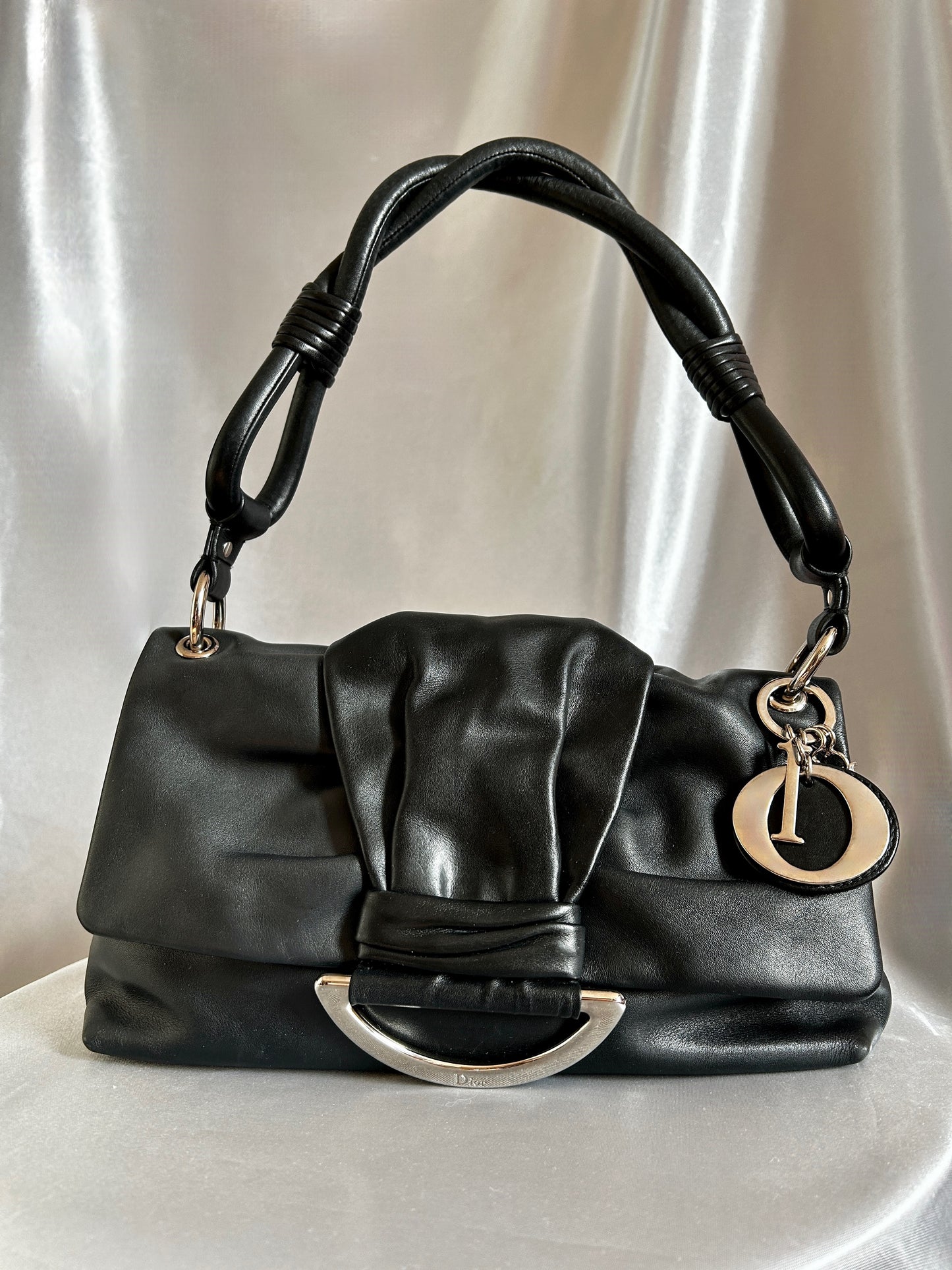 Dior Demi Lune soft leather black shoulder bag