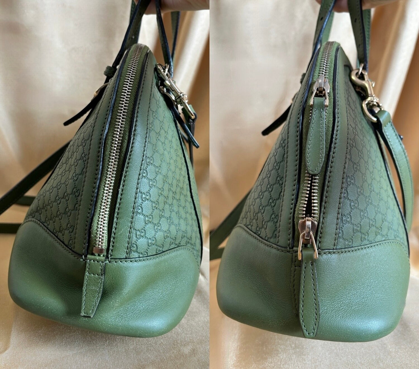 Gucci Green Micro Guccissima Leather Crossbody shoulder Bag