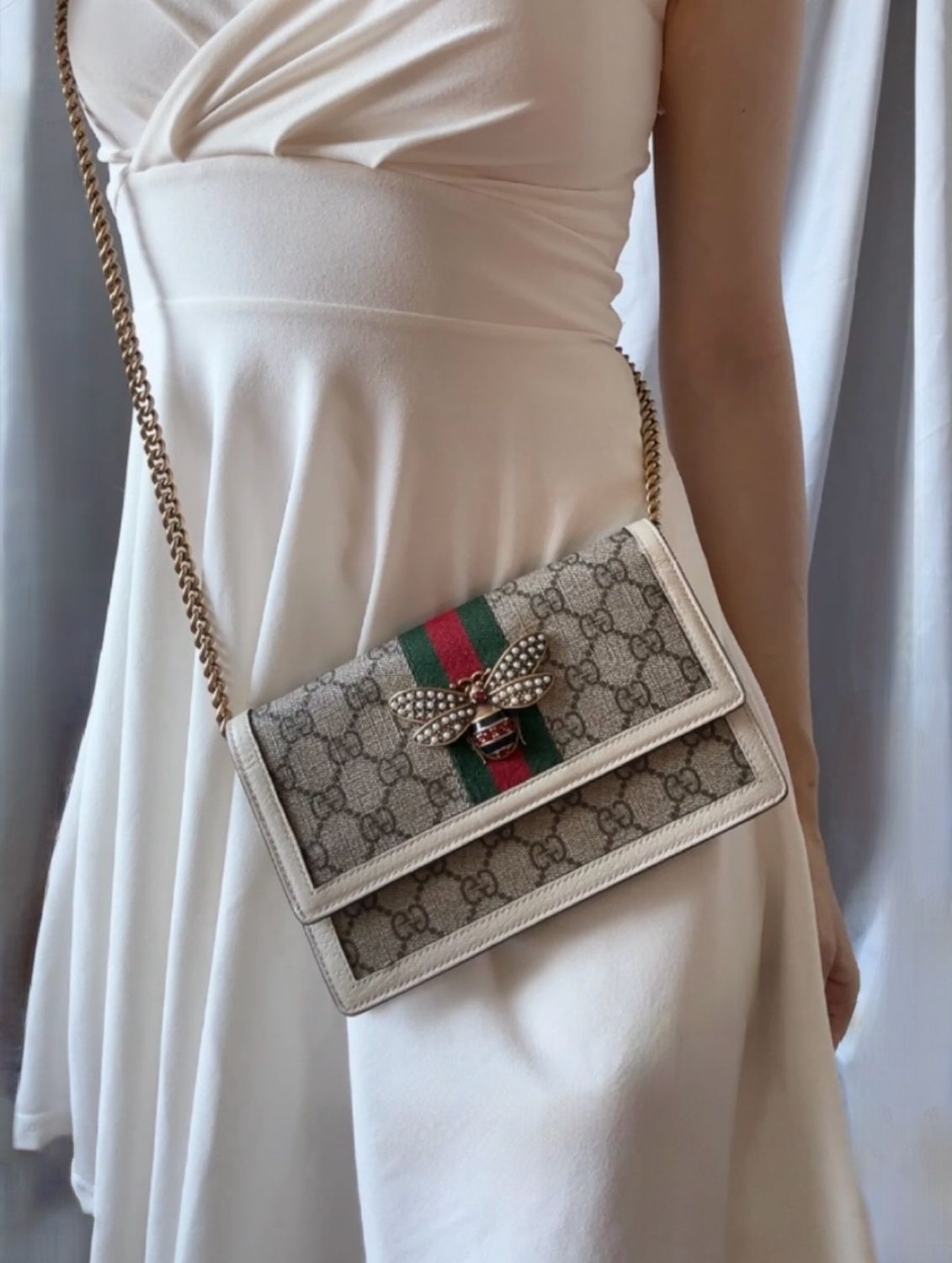 Gucci Queen Margaret chain shoulder sling crossbody bag WOC